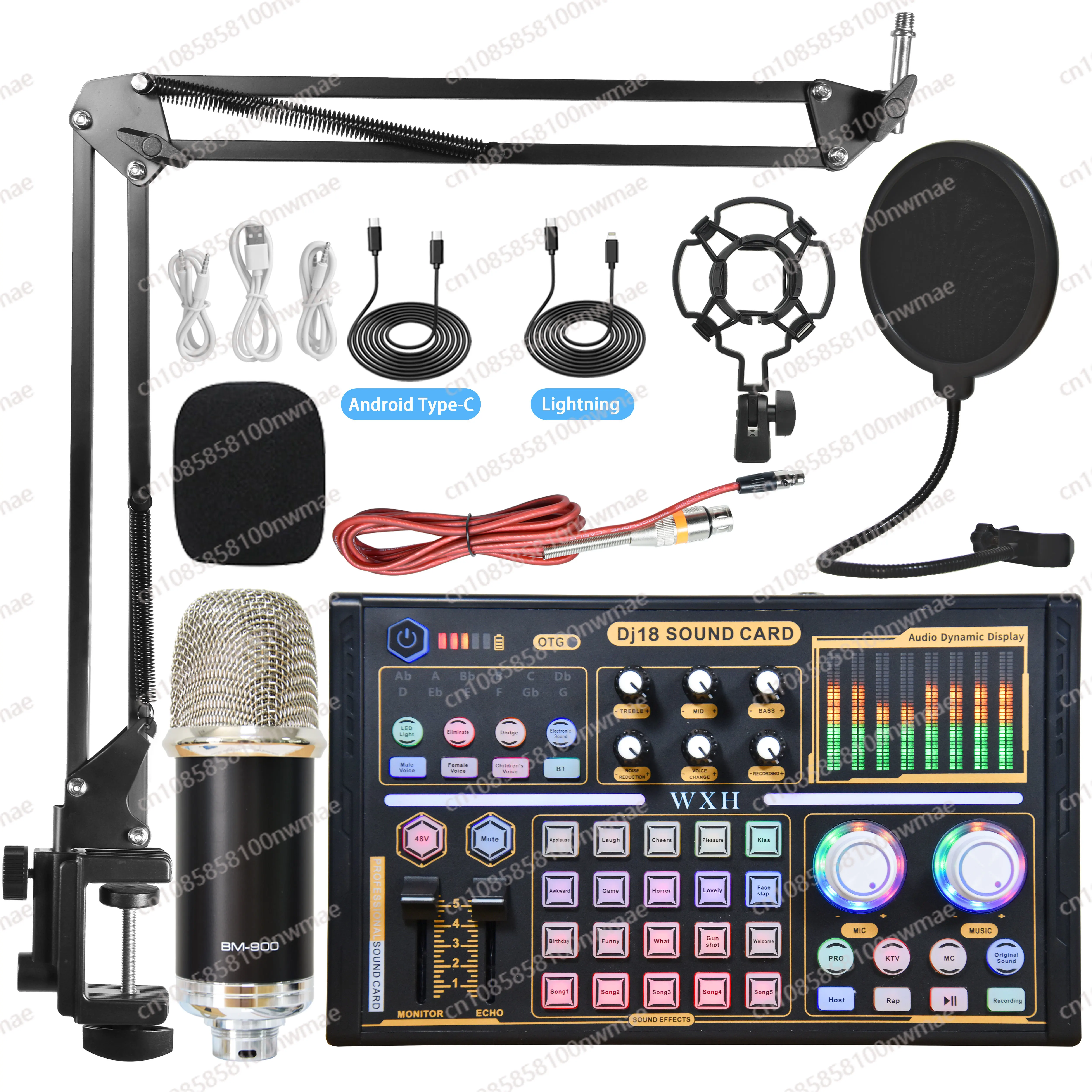 

Профессиональный беспроводной настольный конденсаторный микрофон BM800 900 K20 DJ18 набор звуковых карт 48 В для караоке и студийной записи