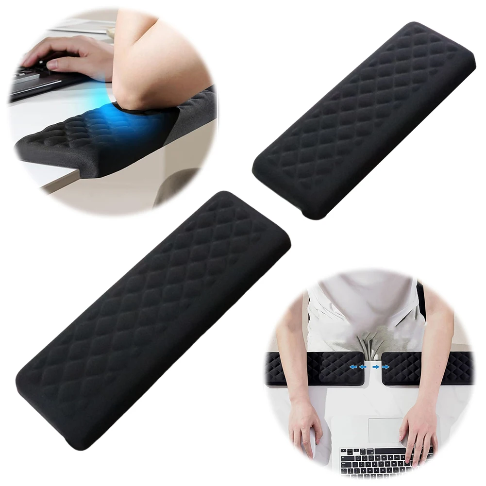 

2 Pcs L-Shaped Elbow Rest Pads Ergonomic Desk Edge Cushion Keyboard Wrist Rest Pad for Gaming Office Computer PC Painting Gaming