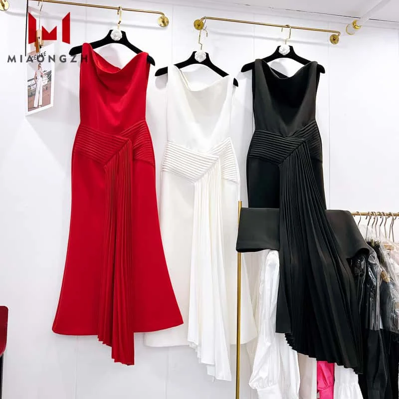 

Solid Color Fashion Slim Long Dress For Women Diagonal Collar Off Shoulder Temperament High Waist Banquet Party Dresses Female