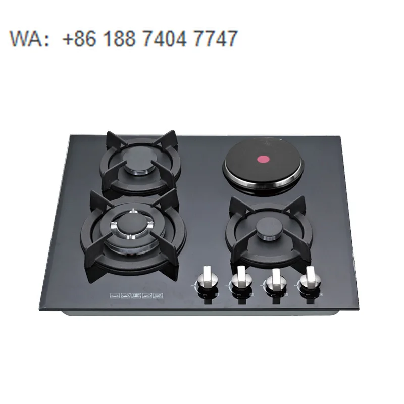4  Burner Gas with Electric Stove Built-in  Cooktop Flame Failure Safety  60CM  From China  Wholesale Factory
