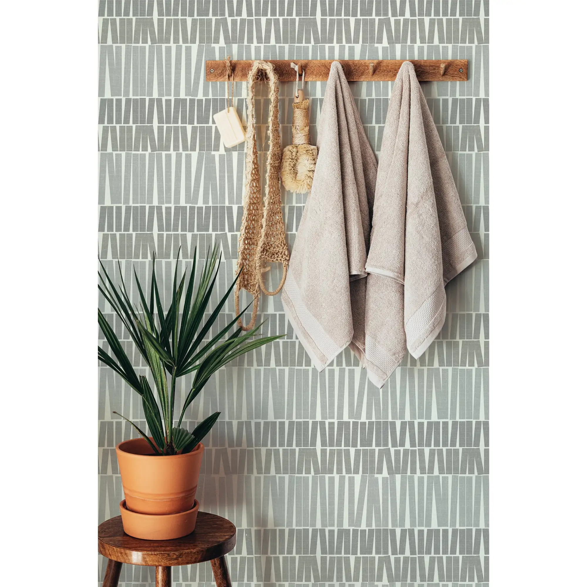 Gray Gwen Stripe Peel and Stick Wallpaper, 20.5" x 18'