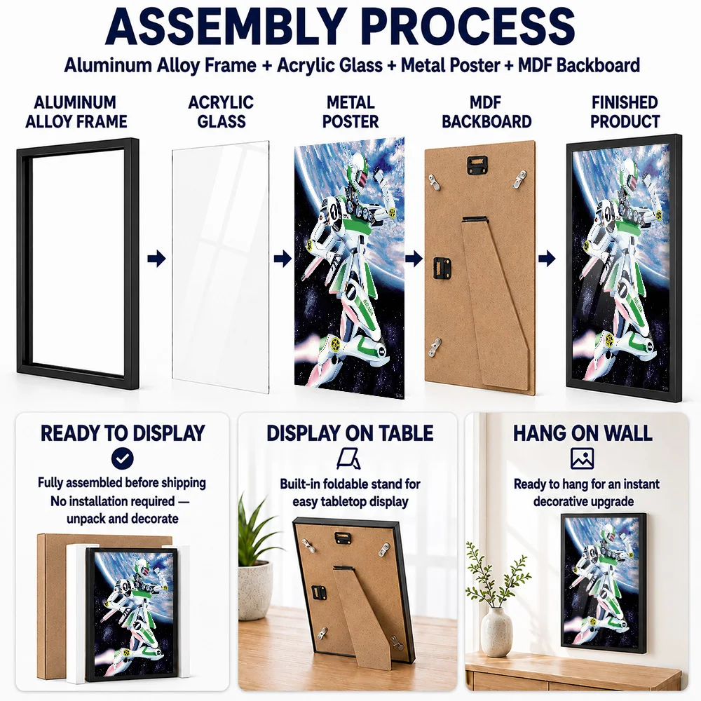 Dystopie #8 Unit-01 Metal Poster With Aluminum Alloy Frame Personalized Photo Dynamic Character Style Wall Art For Home Office