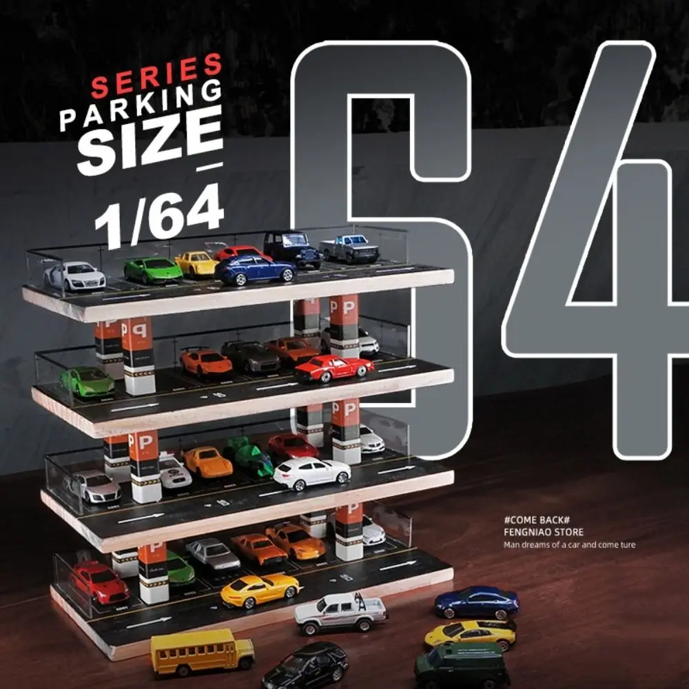 

1:64 Scale Parking Lot Model Garage Scene Simulated Car Model Display Rack Desk Ornaments Four-storey Parking Lots Display