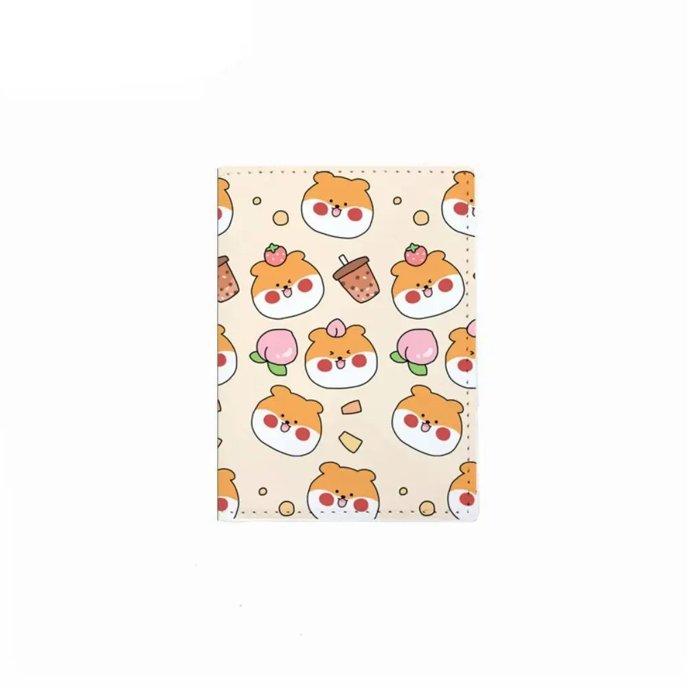 New PU Leather Corgi Dog Passport Bag Cartoon Cute Passport Cover Multi Functional Passport Protective Sleeve Travel Accessories