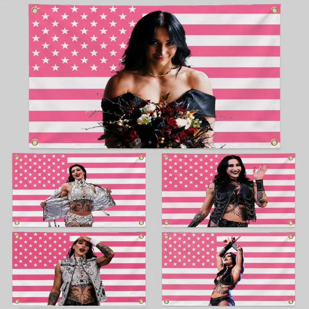 Wrestling Rhea Ripley Mami The Nightmare Flags Wall Hanging Background Flag Wall Decor Banners for Outdoor Bedroom Dorm Room