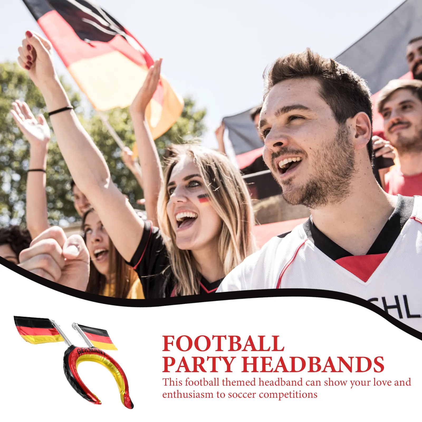 

20 Pcs Headb Aluminum Film Football Competition Sports Cheer Flag Party Favors Fans Accessories Photo Prop Gifts