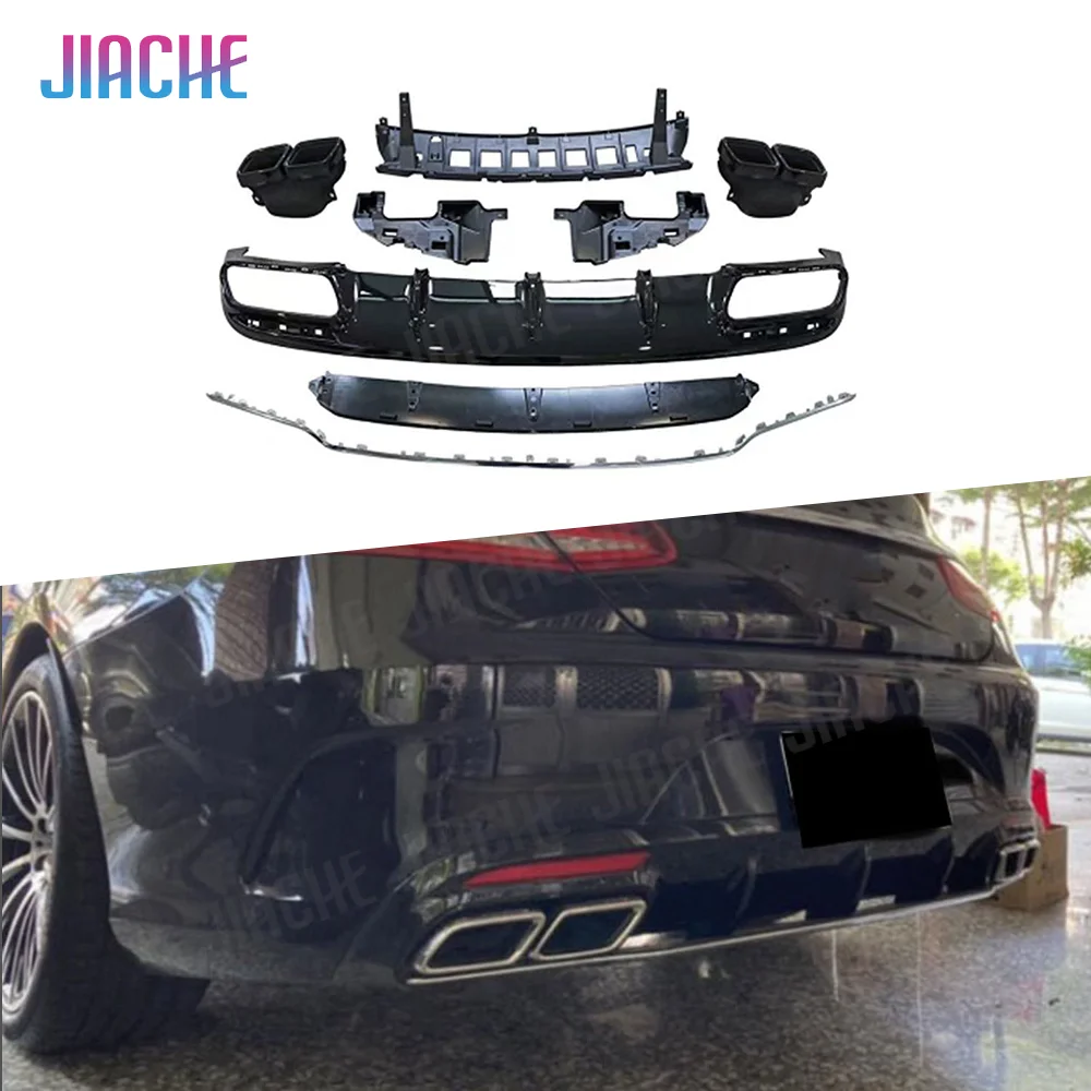 

Rear Bumper Lip Diffuser With Exhaust Tips For Mercedes Benz S Class C217 S400 S450 S500 S63 For AMG Coupe 2 Door 2014-2020