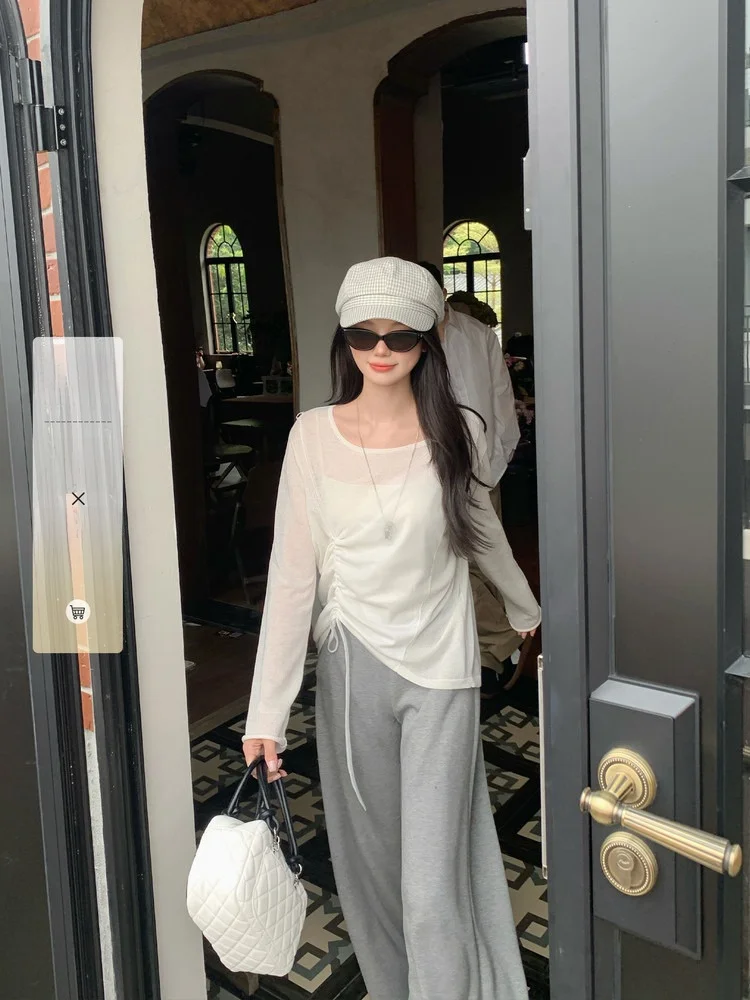 

Women's Long Sleeve Knitted Sweater Versatile Casual Style round Neck Soft Viscose Blend Comfortable Fit Autumn Top