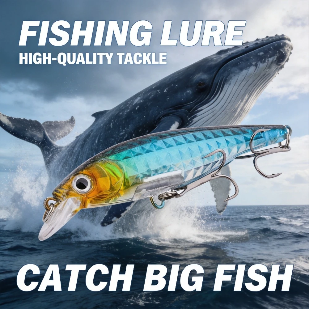 

New Long Cast Rattle Floating Minnow Lifelike Reflective Wild Freshwater Artificial Fishing Lures Kit For Bass Red Tail Tackle