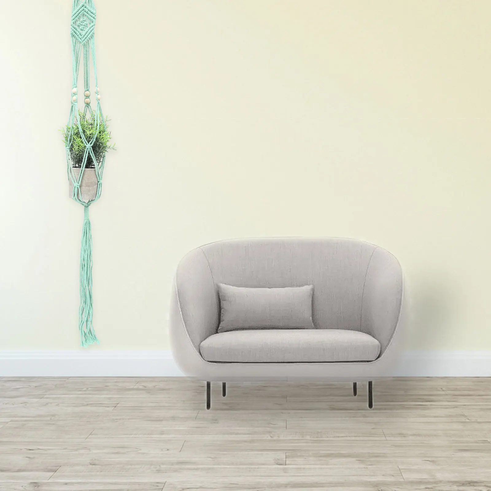 Indoor Macrame Plant Hanger Decorative Hanging Planter Holder Bohemian Style Tassel Indoor Plant Holders Balcony Patio Garden