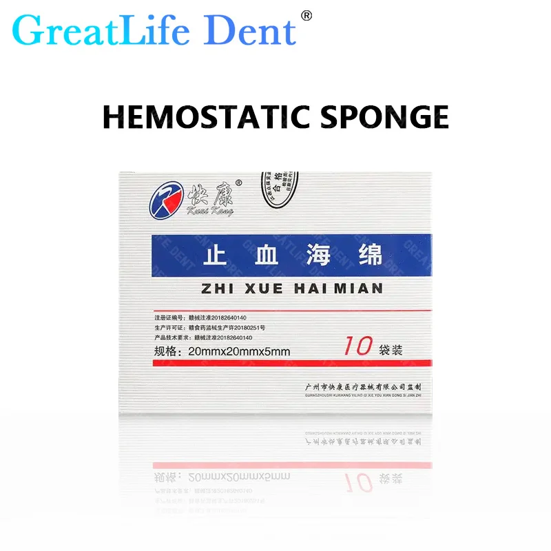 GreatLife Dent Dental Hemostasis Sponge  Pharmaceutical Gel Hemostatic Gelatin Medical Collagen Stops Hematopoietic Sedge Cotton