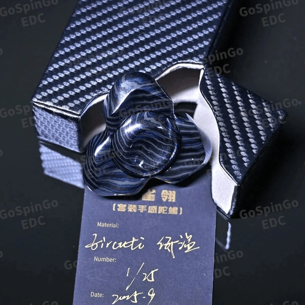 TIERI EDC Zircuti Fidget Spinner à plumes de paon, jouets anti-stress pour adultes, accessoires de bureau, fidget spinner à trois lames