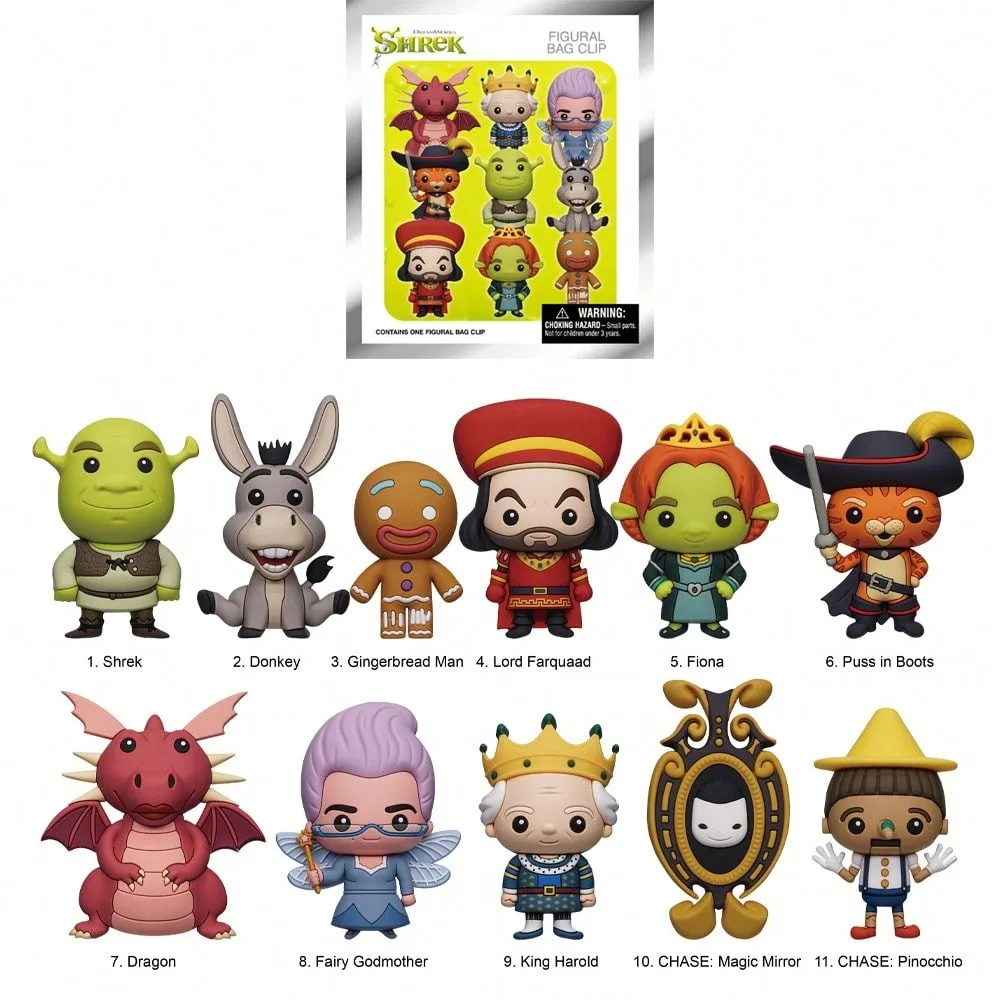 1PC Universal Officially Licensed Shrek 3D Foam Bag Clip Mystery Bulk Blind Box Keychain Random One Birthday Christmas Gifts view 4