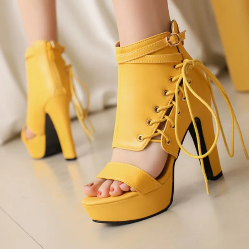 

Новинка 2023 года, женские сандалии на высоком каблуке в стиле фетиш, пикантные туфли-лодочки на платформе и молнии, Sandalias Mujer, супер большой размер 47