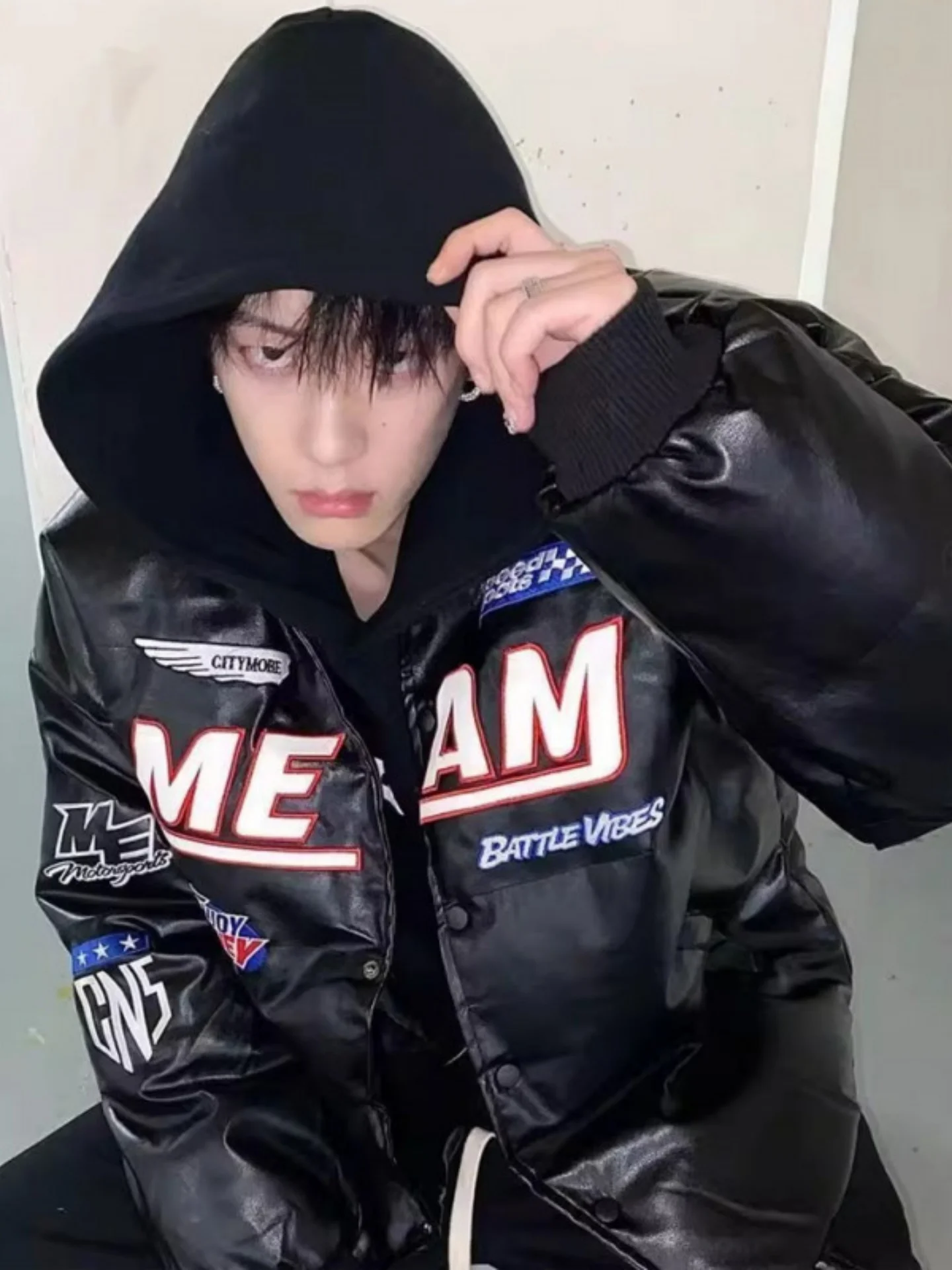 

Американская хип-хоп куртка свободного кроя из хлопка, осенне-зимняя, теплая, утолщенная, с длинными рукавами, на пуговицах, повседневная, из полиэфирного волокна