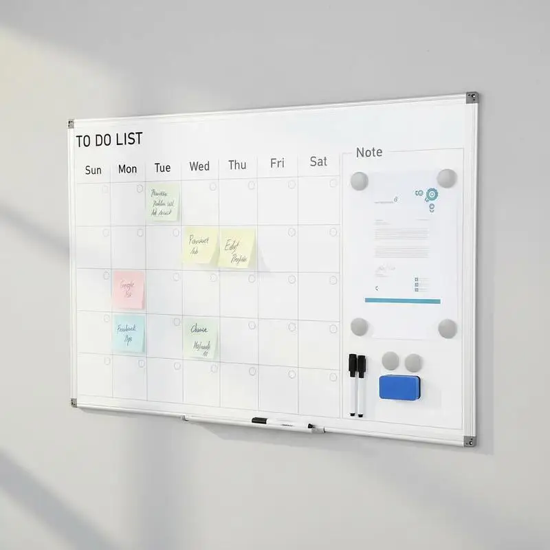 

Free Shipping-Monthly Planner 36 x 24 Inches For Restaurant Office Home, Magnetic Surface Wall Mounted Frame Movable Tray 1 Eras