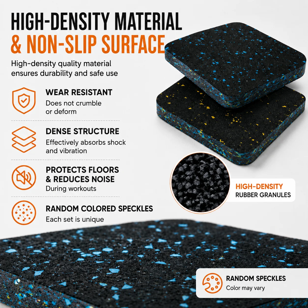 6Pcs Treadmill Mat 15mm Thick  - огляд і ціна Home Gym Rubber Flooring