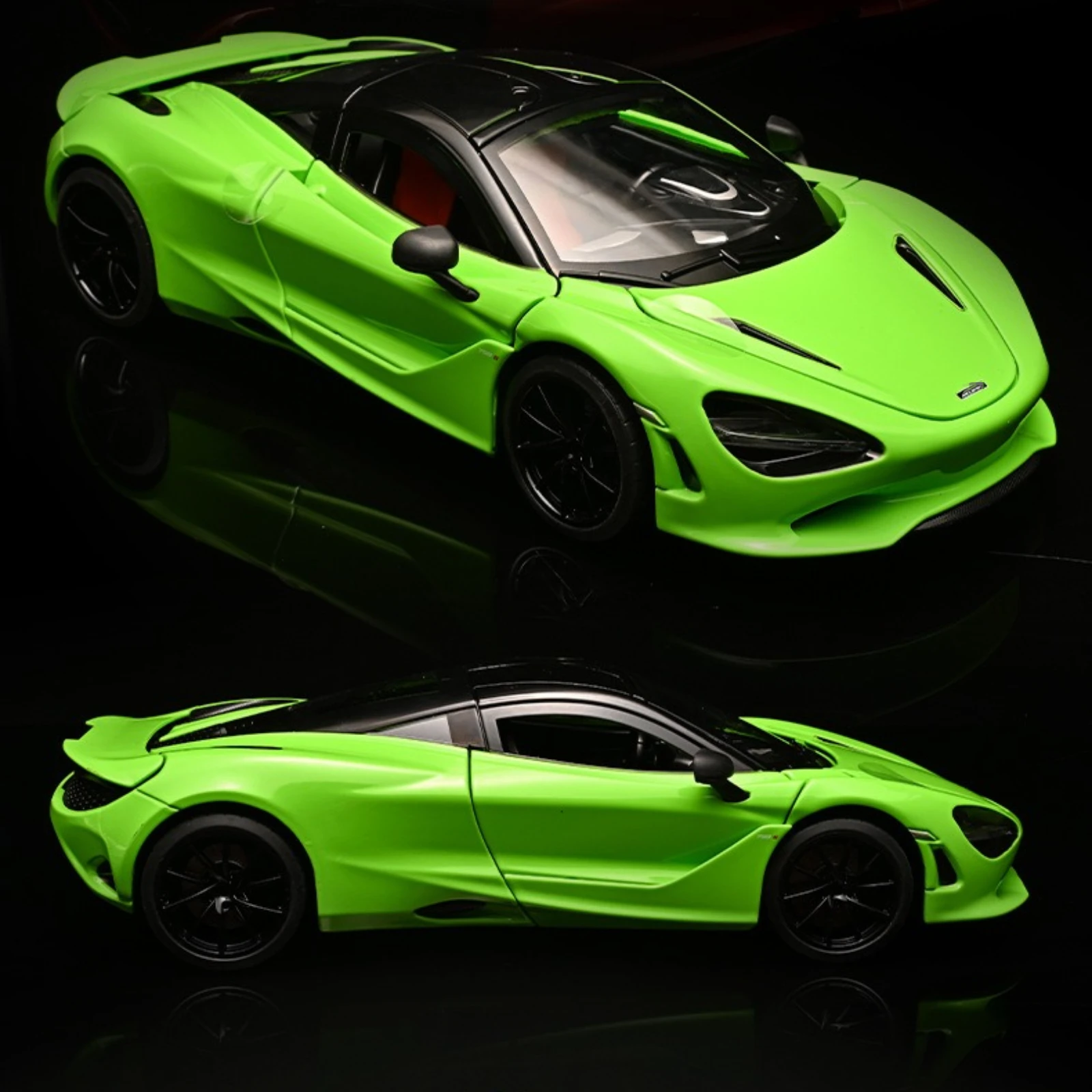 รถของเล่นโมเดล 1:18 750S รถซูเปอร์คาร์โลหะผสมแบบหล่อขึ้นรูป รถสปอร์ตขนาดเล็ก ประตูเปิดได้ ดึงหลังวิ่งได้ สำหรับเด็ก เป็นของขวัญ