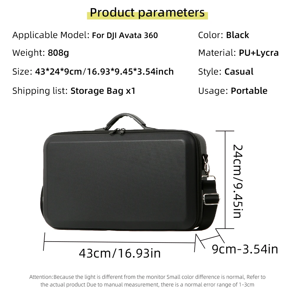 Drone Combo Box For DJI Avata 360 Storage Bag RC-2 Remote Protector Single Shoulder Strap Carrying Case Handbag Shockproof Box