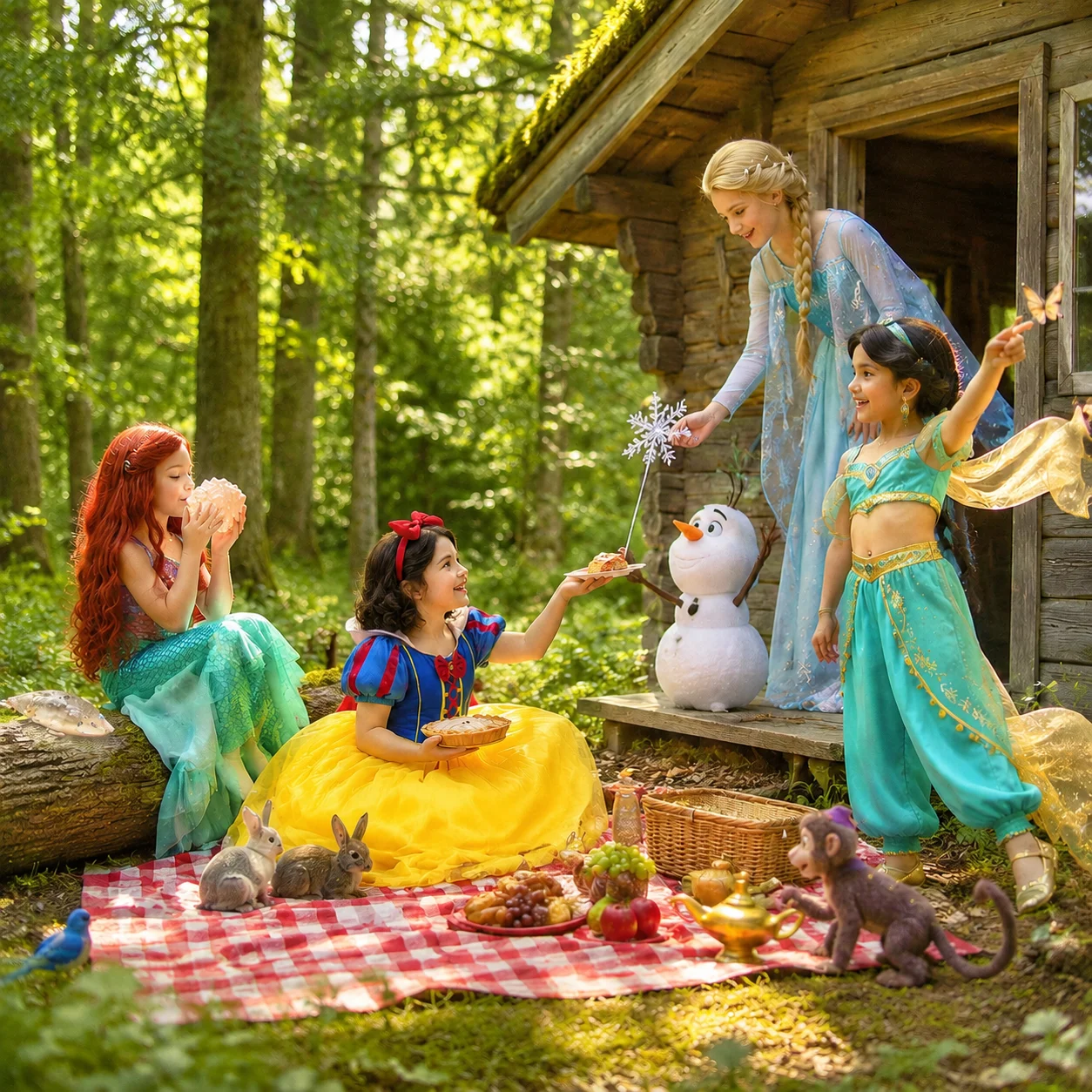 Conjunto de Vestido da Princesa Moana Elsa com Acessórios para Meninas Fantasia Cosplay Aniversário Festa de Carnaval Roupa Infantil 2-8 Anos