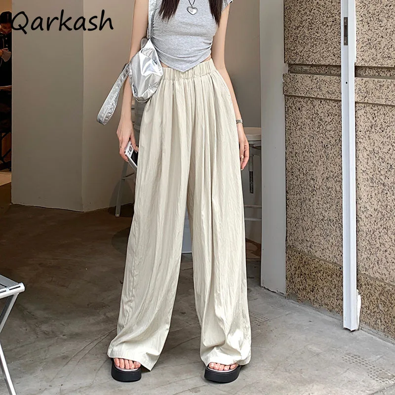 

Women Pants Elegant Elastic Waist 2XS-3XL Fashionable Full-length Summer Lightweight Cozy Korean Style Harajuku New Walking Chic