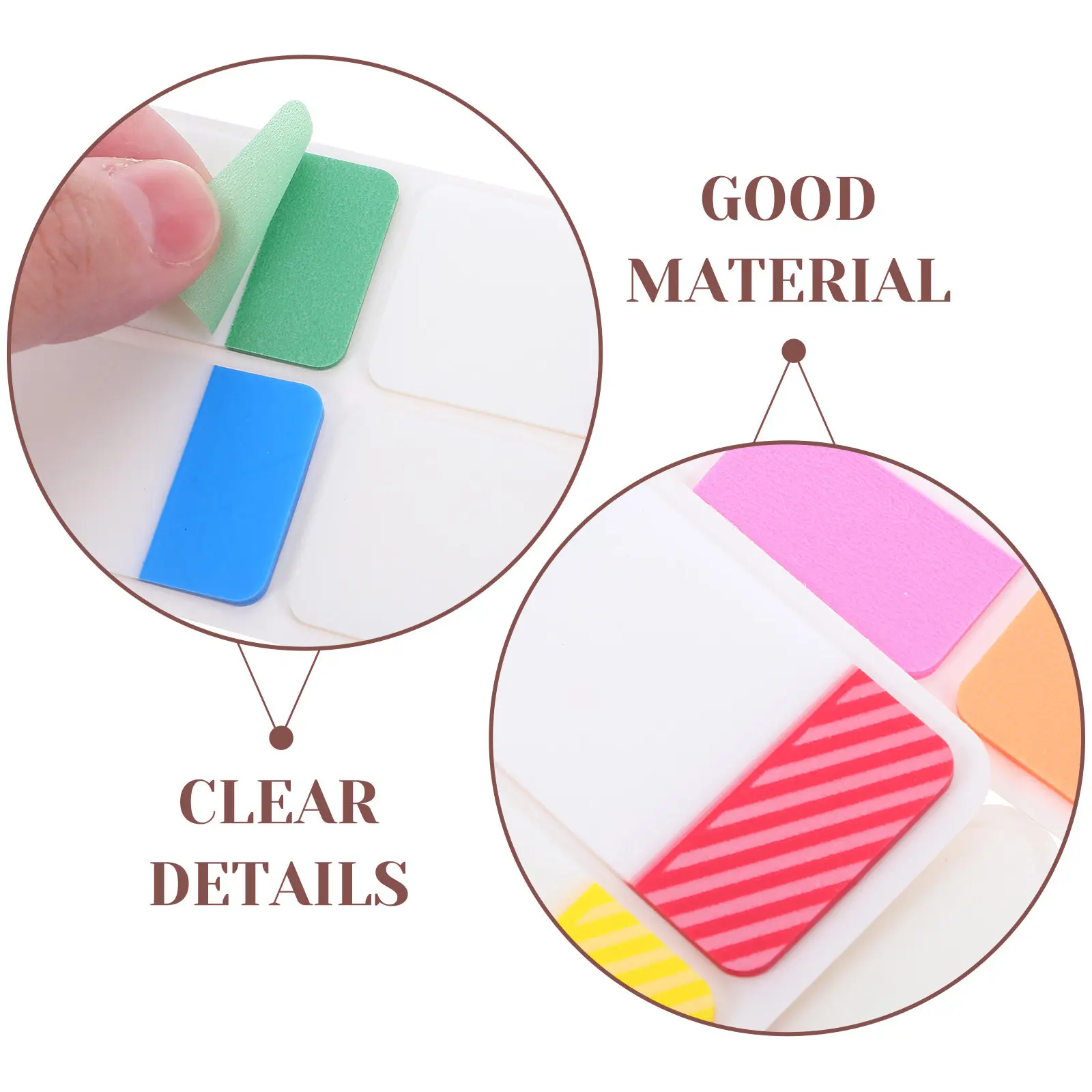400Pcs Colorful Writable Page Marker Tabs Waterproof Odorless Pet Material Transparent Adhesive for Binders Journals Planners