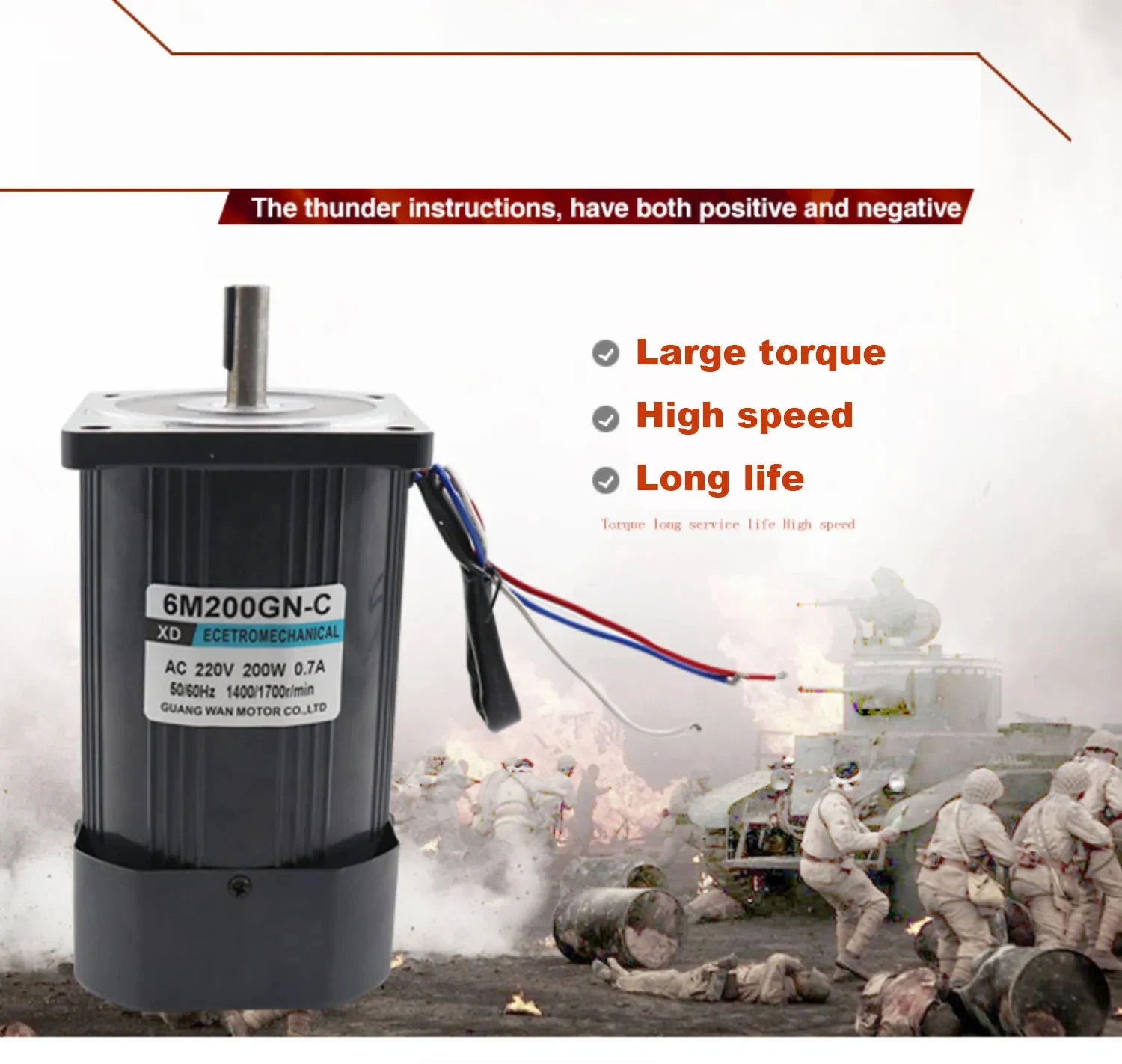 Motor AC 2800Rpm 200W 220V 1400Rpm dengan Pengatur Kecepatan Motor Kecepatan Tinggi Fase Tunggal Kecepatan Dapat Disesuaikan Maju dan Mundur