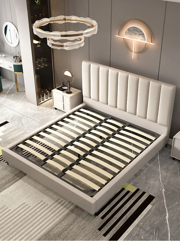 

# l King Size Bed Leather for Frame Headboard Wooden Sewing Royal Luxury Italian Modern Italy Designer King Size Bed Leather