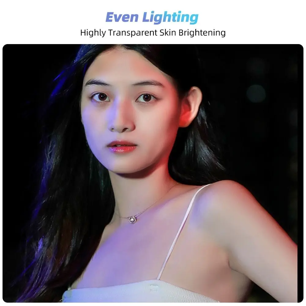 New Portable LED Selfie Light Rechargeable Mini Clip Ring Flash RGB Three-color Video Light Outdoor