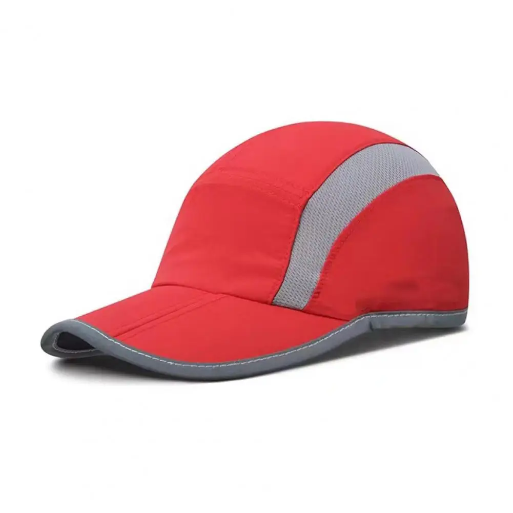 Uv Cap Sunshade Anti uv Sports Hat with Reflective Strip for Running Hiking Cycling Breathable Mesh Cap with Sweat