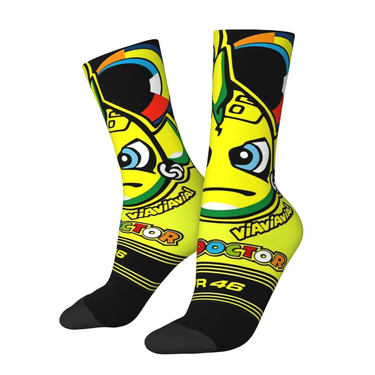 Motorcycle Racing Motor Socks Men Women Polyester Fashion Rossi-Race Socks Novelty Spring Summer Autumn Winter Stockings Gift