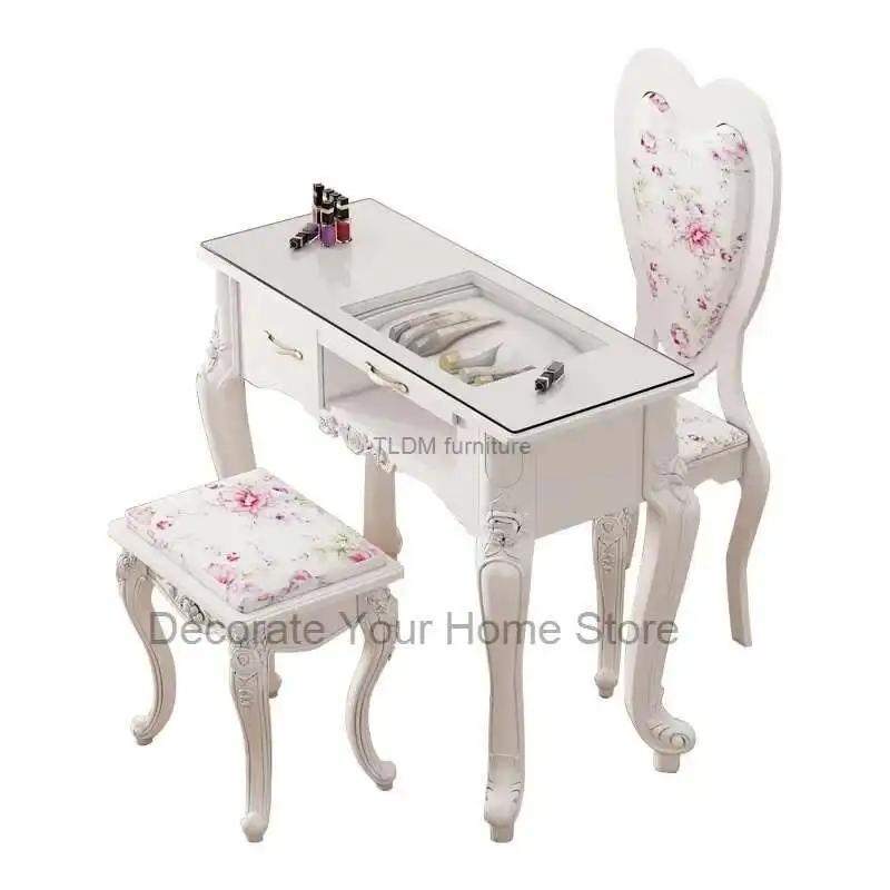 

European Single Nail Tables Nail Shop Paint Professional Manicure Table Light Luxury Double Economical Manicure Table for Nails