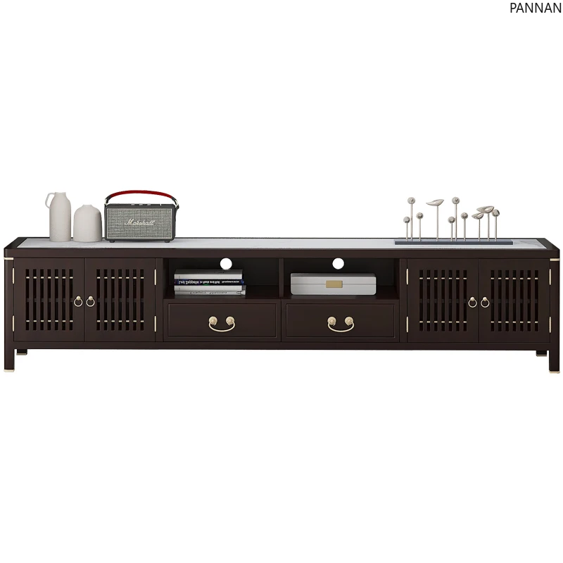

Walnut new Chinese TV cabinet coffee table all solid wood modern rock slab furniture