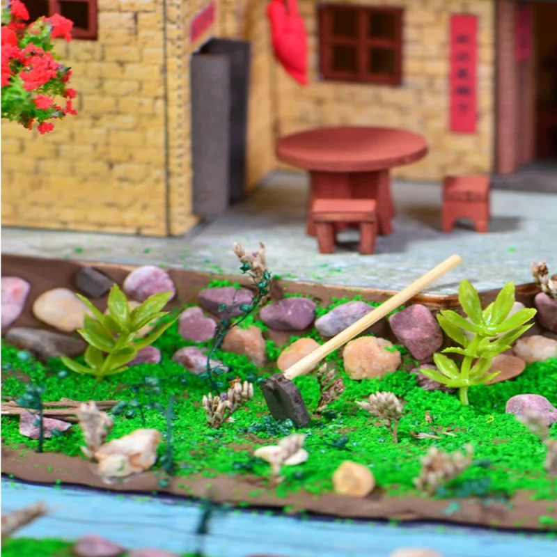 OUZEY Mountain Retreat DIY، نموذج منزل ريفي خشبي ثلاثي الأبعاد، هدية حرفية ريفية للمراهقين #3