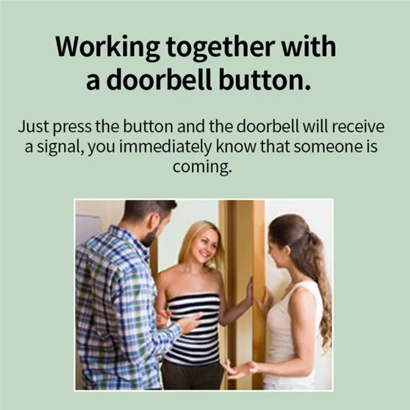 [LXYA68Z!] Emergency Button Smart Door Bell Chime Intelligent Wireless Home Welcome Doorbell Waterproof EU Plug