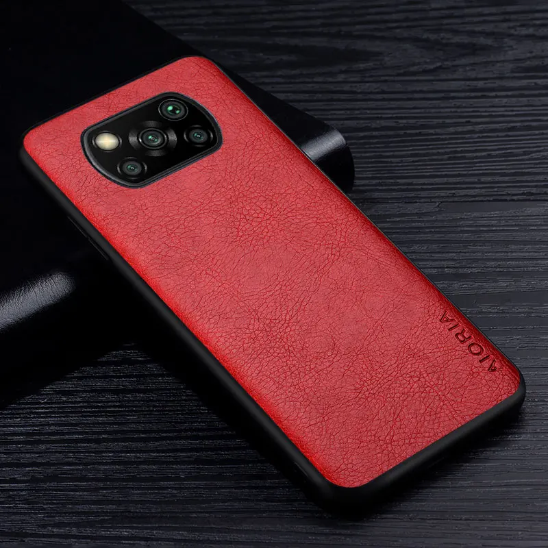 Case For Xiaomi Poco X3 GT Pro NFC Premium Retro Litchi Leather Back Cover for poco x3 nfc x3 pro gt business style phone case