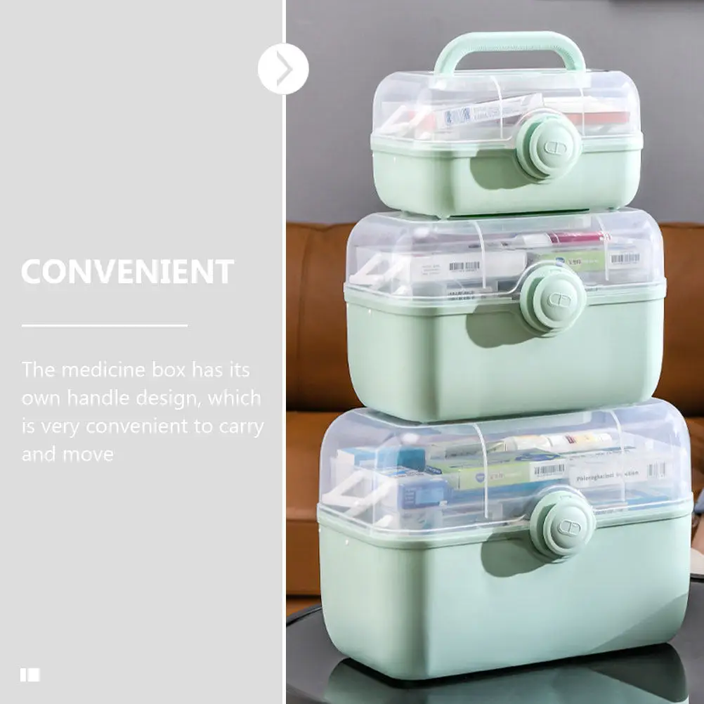 

Multi Layer Medicine Storage Box Large Capacity Household Organizer with Handle Ideal for Medications