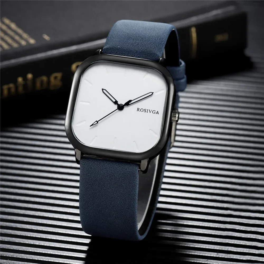 Simple Square Dial PU Leather Quartz Men Business Watch Fashion Wristwatch for Men Clock for Women Montre Homme Reloj Hombre