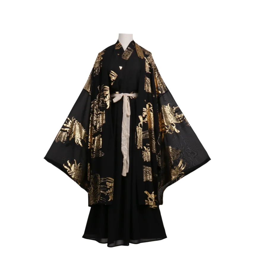 black and gold kimono dress Black Gold Kimono Robe for Men, Long Satin Dressing Gown, Luxury Gift for Husband Boyfriend, Bali Kimono Robe with Pockets