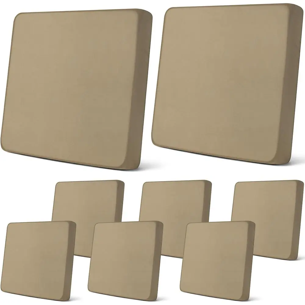 

Комплект из 8 чехлов для садовых подушек, эластичные сменные чехлы для уличной мебели, моющиеся защитные чехлы для мебели, водонепроницаемые, цвет хаки.