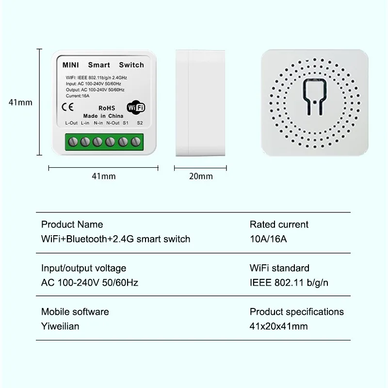 Interruptor inteligente eWelink Easylink con Wifi, Control remoto inalámbrico, controlador de temporizador, funciona con Smart Life, Alexa, Alice, Google Home