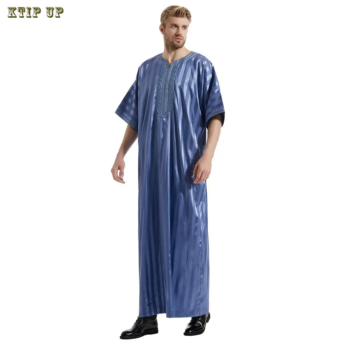 Muslim dress for men, fashion, abaya, Islamic clothing, loose shirt, Jubba thobe, ethnic striped, Saudi Arabia, Middle East