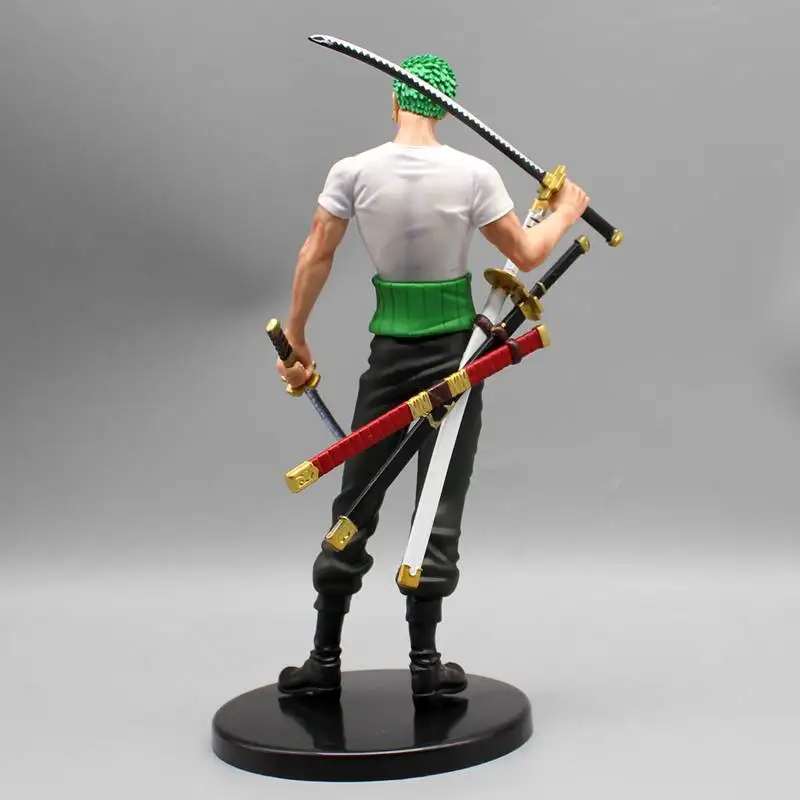 24.5 cm EEN STUK Roronoa Zoro GK Randapparatuur Anime Figuur Groene Buikband Holding Zwaard Battle Scène Pvc Hand Model Ornament speelgoed