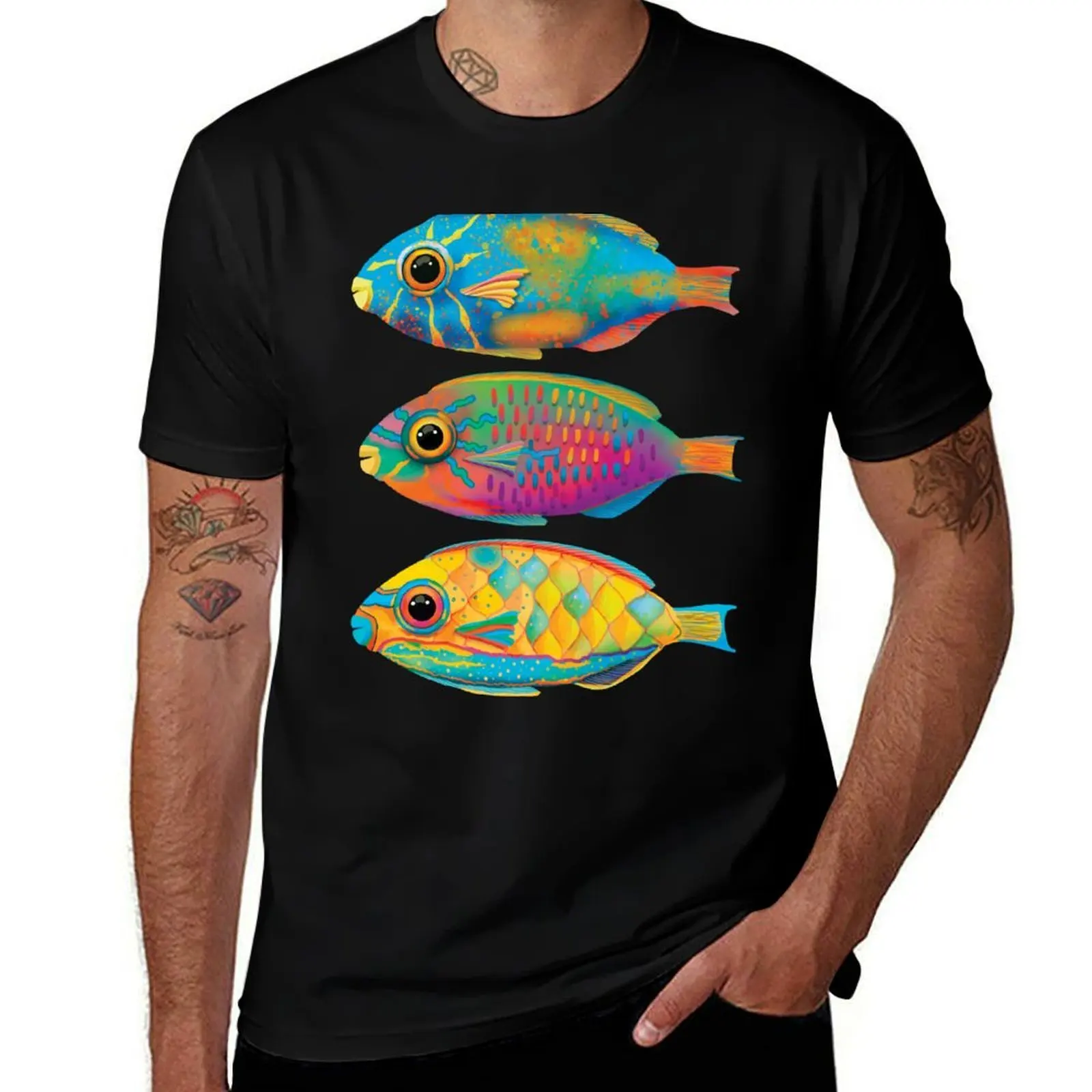 

Parrotfish T-Shirt man t shirt cotton man t-shirts Aesthetic clothing men workout shirt