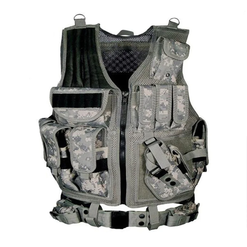 Gilet tattico softair Muti-tasche gilet da caccia armatura regolabile Sport all'aria aperta Wargame Combat Training Paintball Equipment