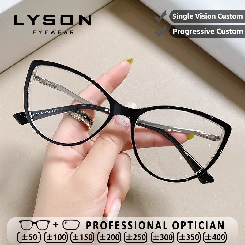 

LYSON модные женские очки для чтения «кошачий глаз» высокого качества TR90 синий свет блокирующие оптические очки для близорукости очки по рецепту