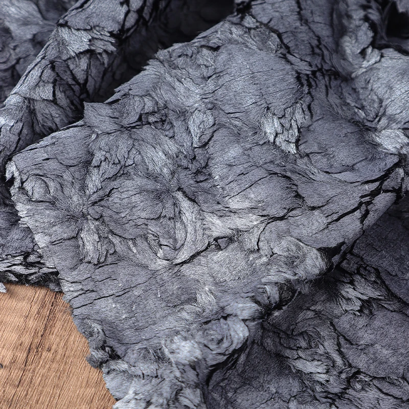 50x145cm Rissiges Metallic-Kunstleder mit Fell- und Wolltextur für Mäntel, Kleidung, Designer-Schals, Taschen, DIY-Plüsch für Bekleidung – Detail 9