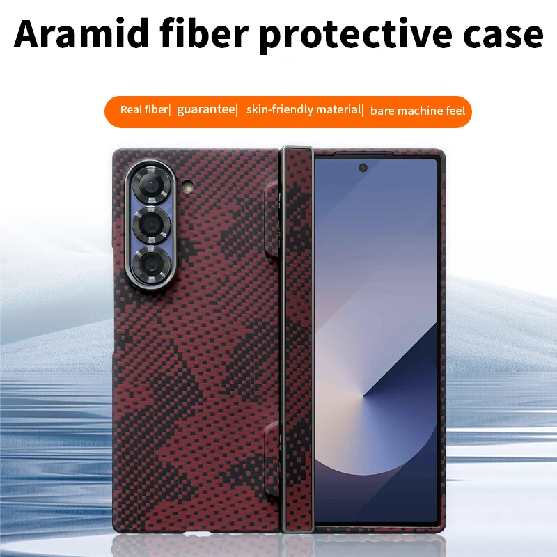 

Luxury Carbon Fiber Magnetic Case for Samsung Galaxy Z Fold 6 Aramid Fiber Cover with MagSafe Compatibility