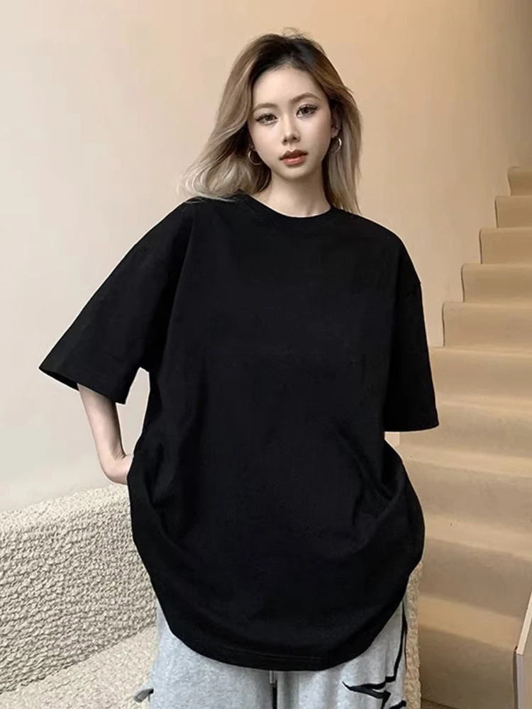 

Motorcycle Right Shoulder Men and Women Same Style Large Size Summer Pure Cotton Short-Sleeved Simple and Cool Couple Wear