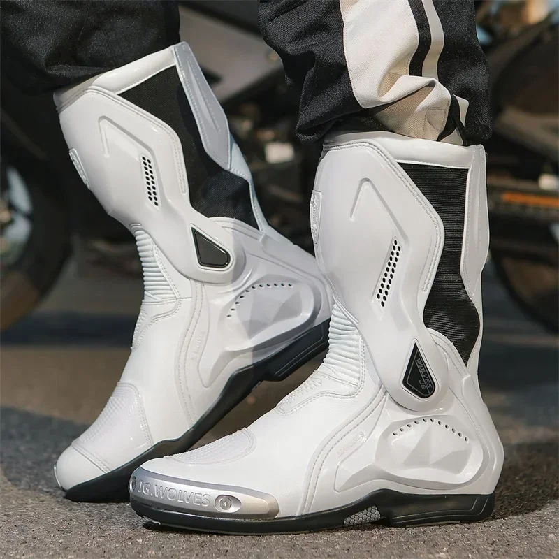 Motorcyclist Boots Men's Off-road Motorcycle Highroad Racing Shoes Anti-slip Four Seasons Cycling Defense Gear Motocross Boots